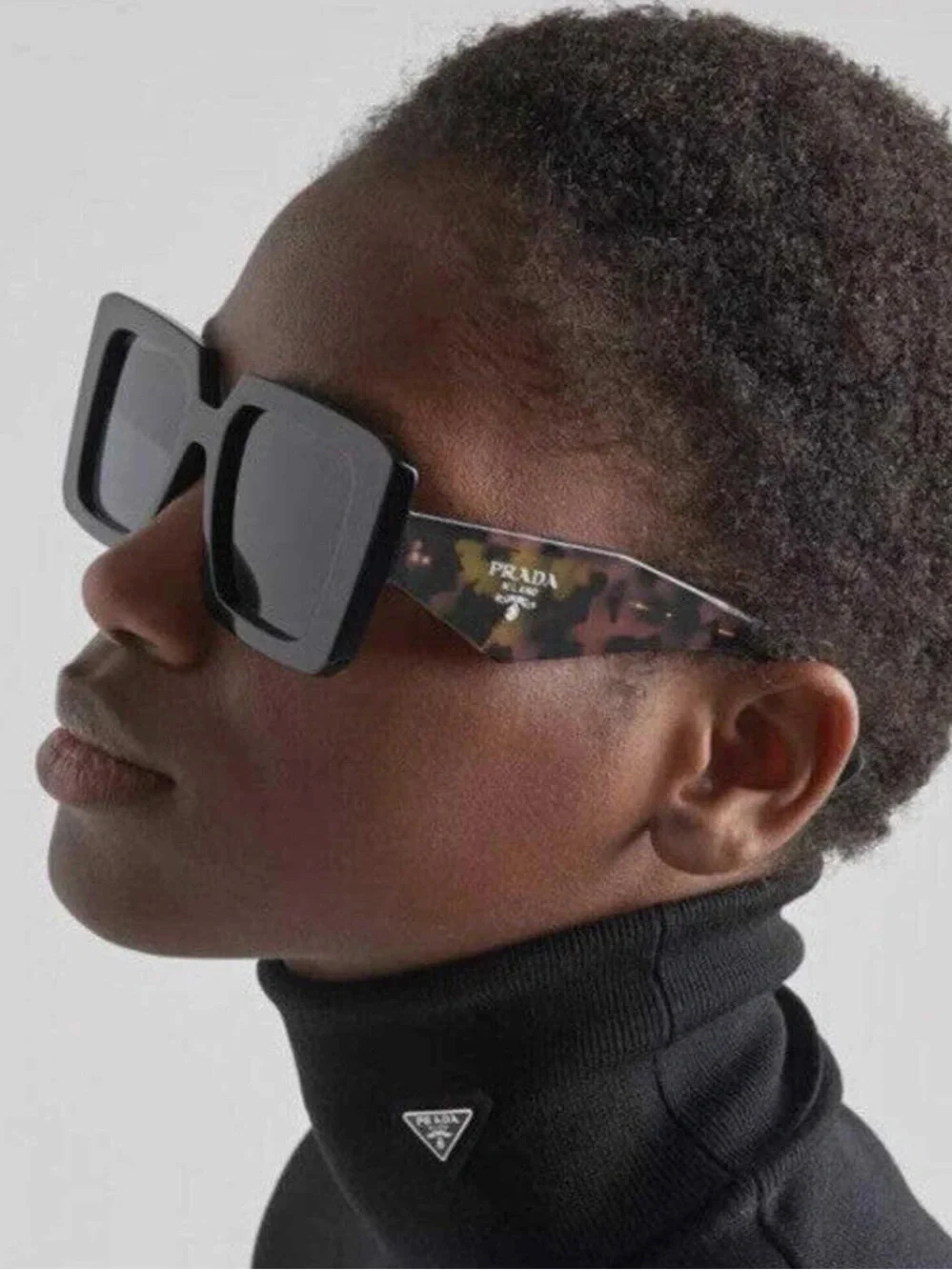 NEW Prada Black PR23YS SPR 23Y 1AB-5S0 Grey Lens Womens Square 51 Authentic $560 - Picture 5 of 6